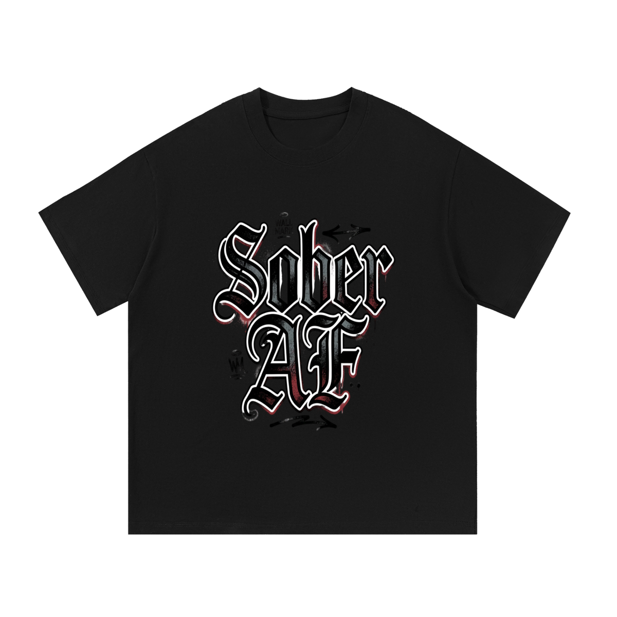 Sober AF Gothic Oversized Tee – Sobriety & Recovery Shirt
