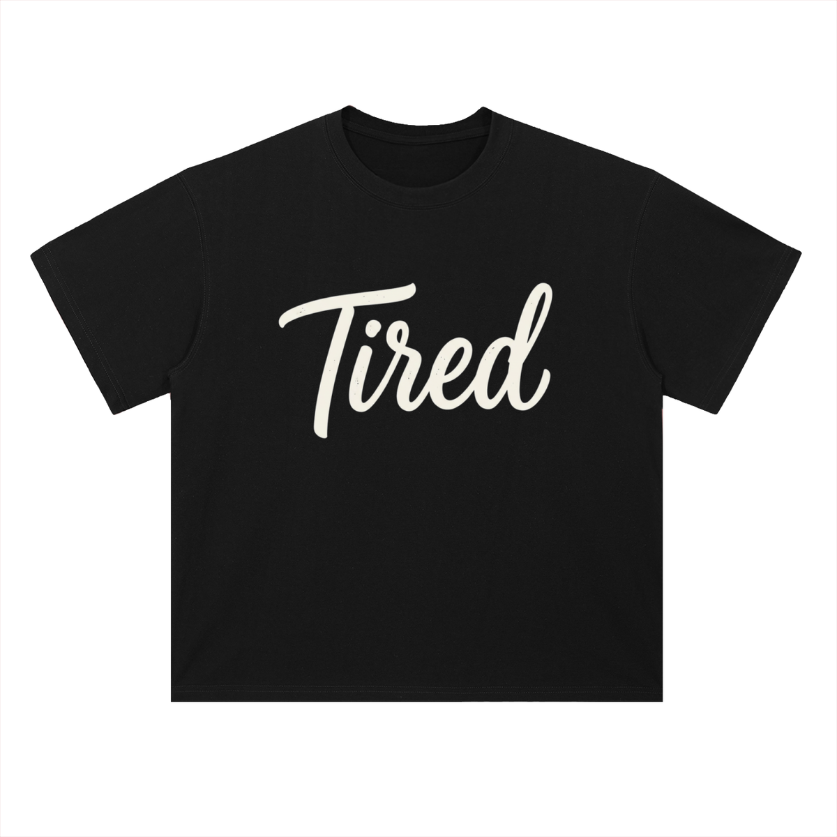 Tired Script Heavyweight Drop-Shoulder Cotton T-Shirt