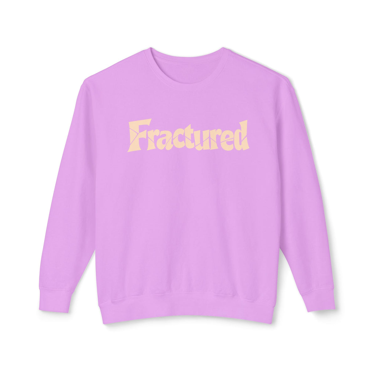 Fractured Graphic Sweatshirt — Pastel Peach Lightweight Crewneck