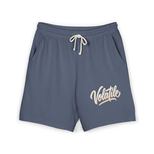 Sweat Shorts — "Volatile" Script Logo Lightweight Fleece Lounge Shorts