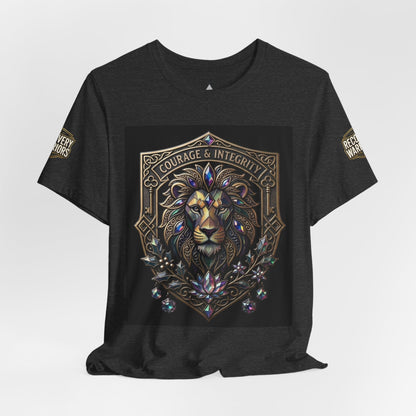 Courage & Integrity T-Shirt – Lion Crest Recovery Graphic Tee