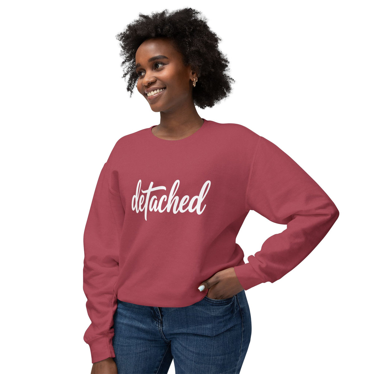 Detached Crewneck Sweatshirt — Minimal Script Pullover