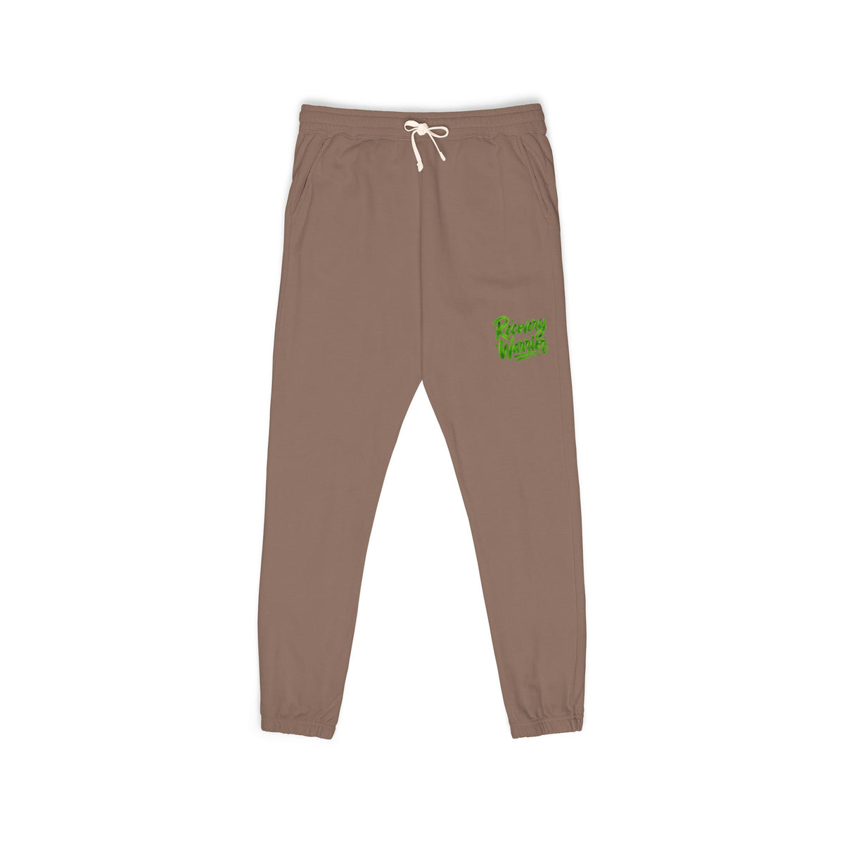 Fleece Sweatpants — Green Leaf Patch Joggers