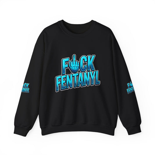 F*ck Fentanyl — Blue Graphic Anti-Fentanyl Crewneck Sweatshirt