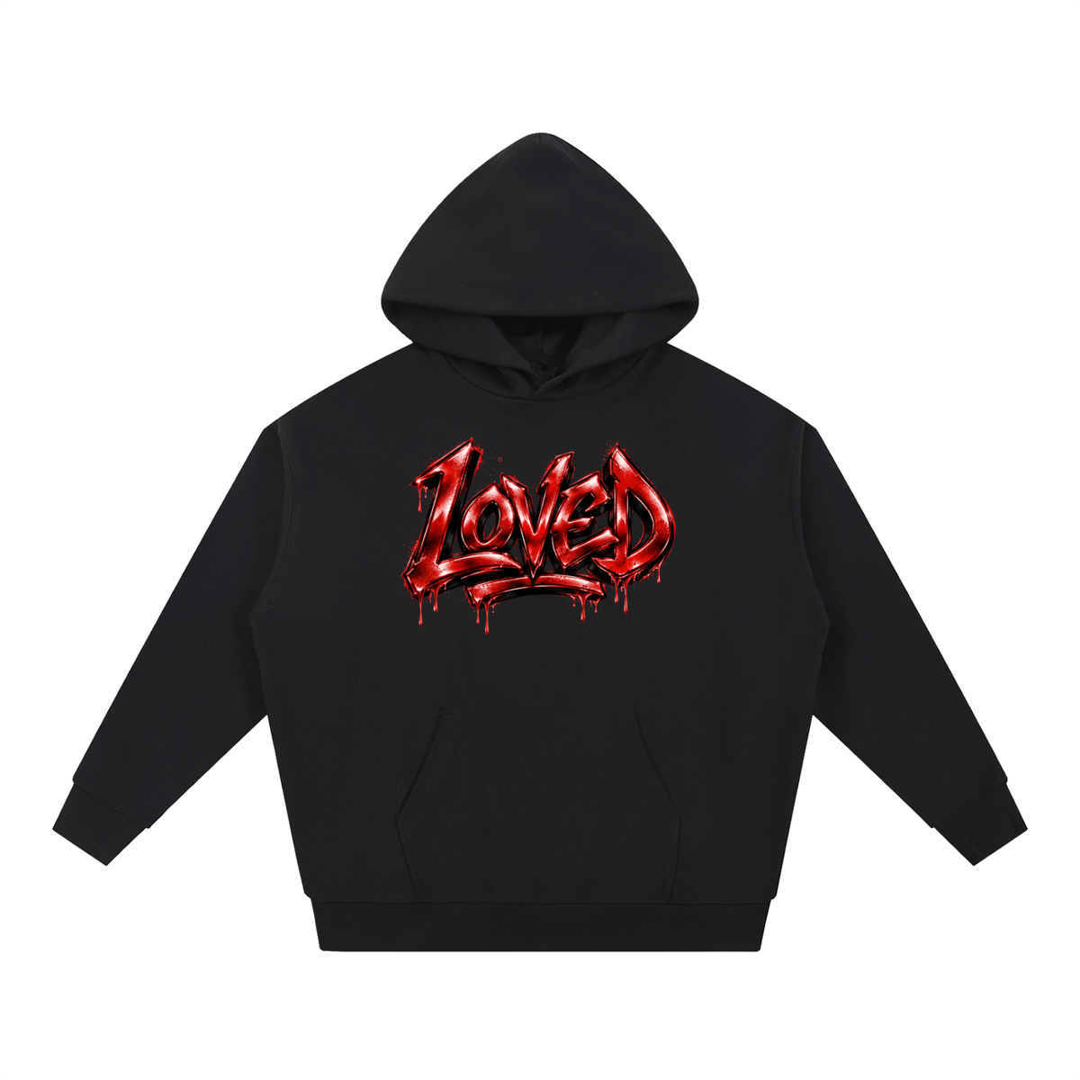 Loved Red Graffiti Graphic Heavyweight Hoodie