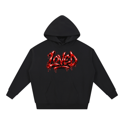 Loved Red Graffiti Graphic Heavyweight Hoodie