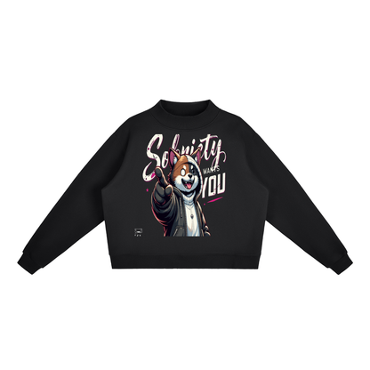 Sobriety Wants You Dog Mock-Neck Fleece Sweatshirt – Recovery Apparel