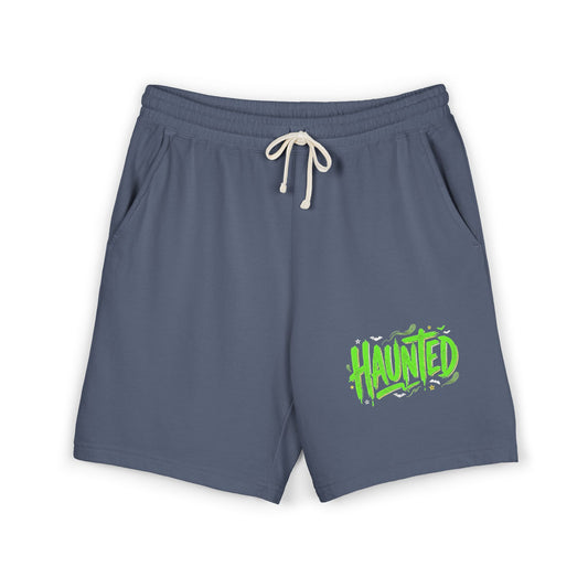 Haunted Graphic Sweat Shorts — Lightweight Fleece Lounge Shorts