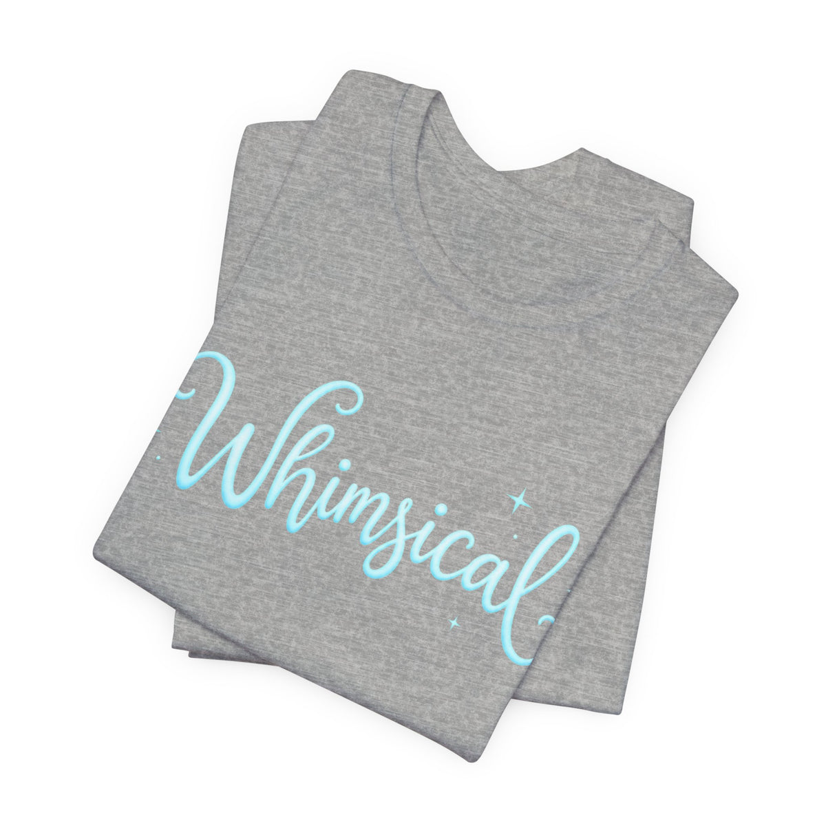 Whimsical Script Tee — Light Blue 'Whimsical' Graphic T-Shirt
