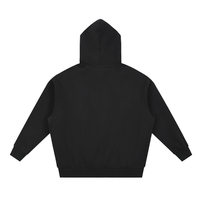 Fractured Cracked Lettering Oversized Boxy Fleece Hoodie