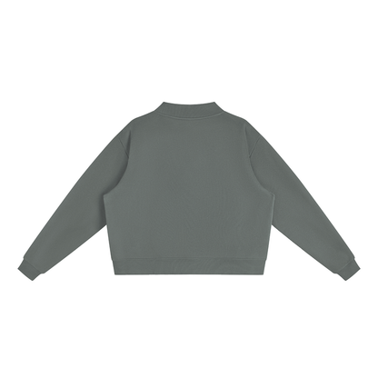 Sober AF Gold Badge Oversized Fleece Mock-Neck Sweatshirt