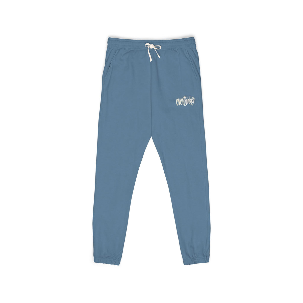 Ember Script Sweatpants — Garment-Dyed Fleece Joggers with "overthinker" Script