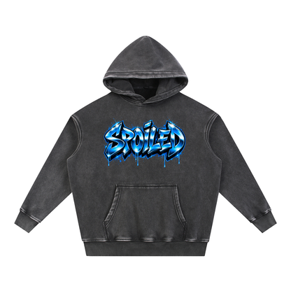 Spoiled Oversized Snow-Wash Fleece Graphic Hoodie