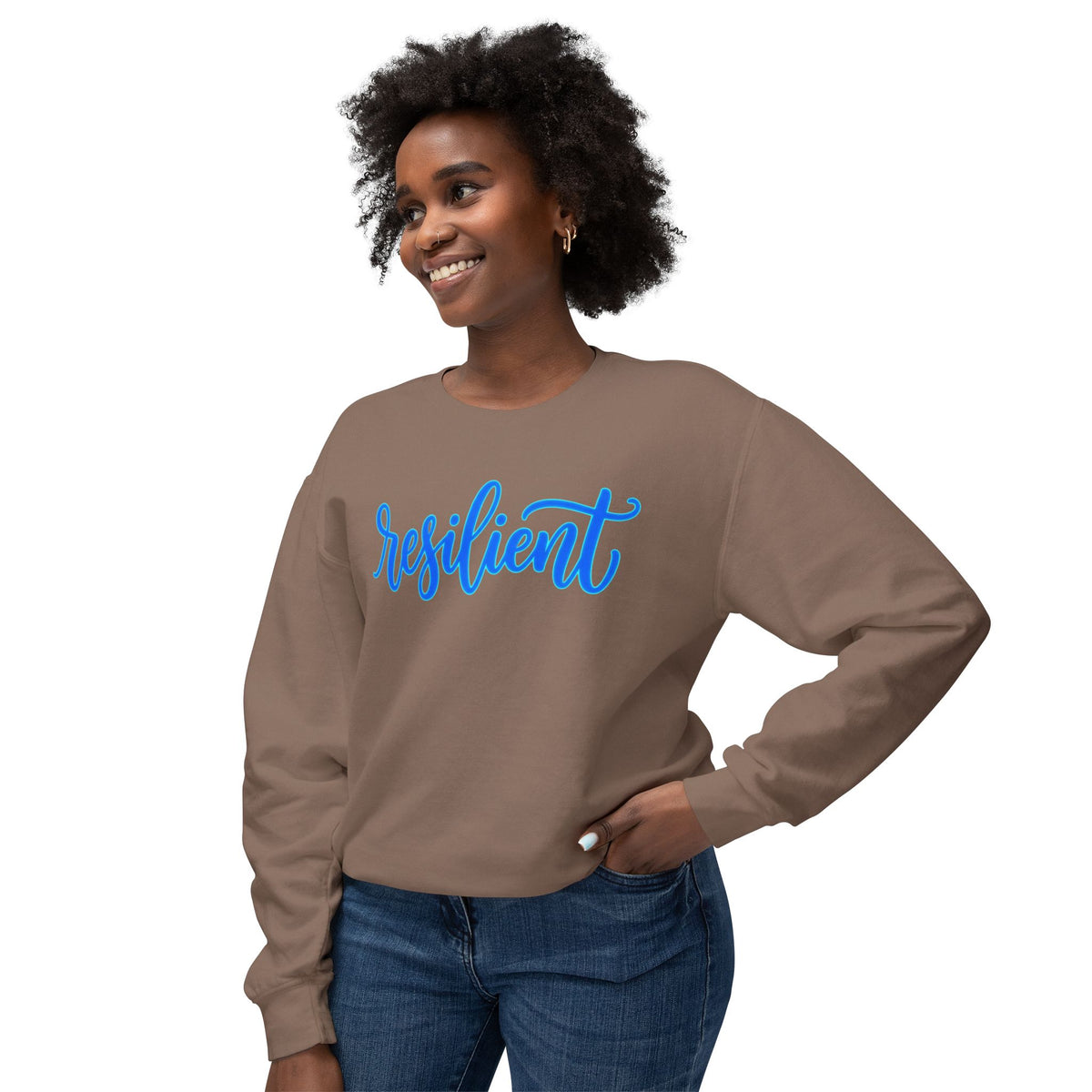 Resilient Script Sweatshirt — Inspirational Crewneck for Women & Men