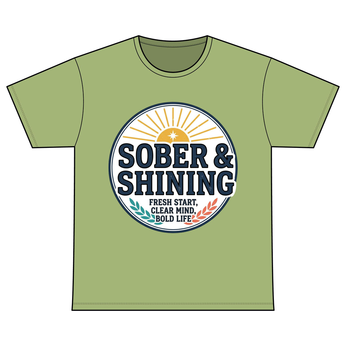 Sober & Shining T-Shirt — Recovery Warriors Inspirational Tee