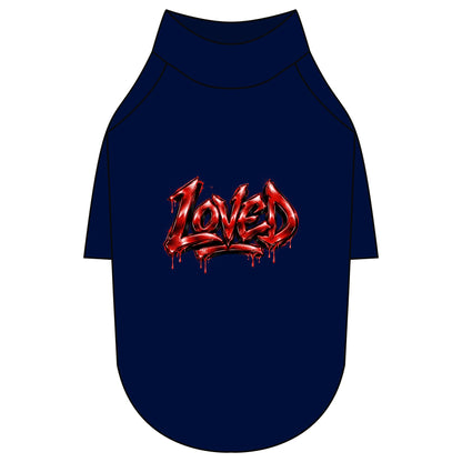 Loved Gothic Red Graphic Pet Raglan T-Shirt