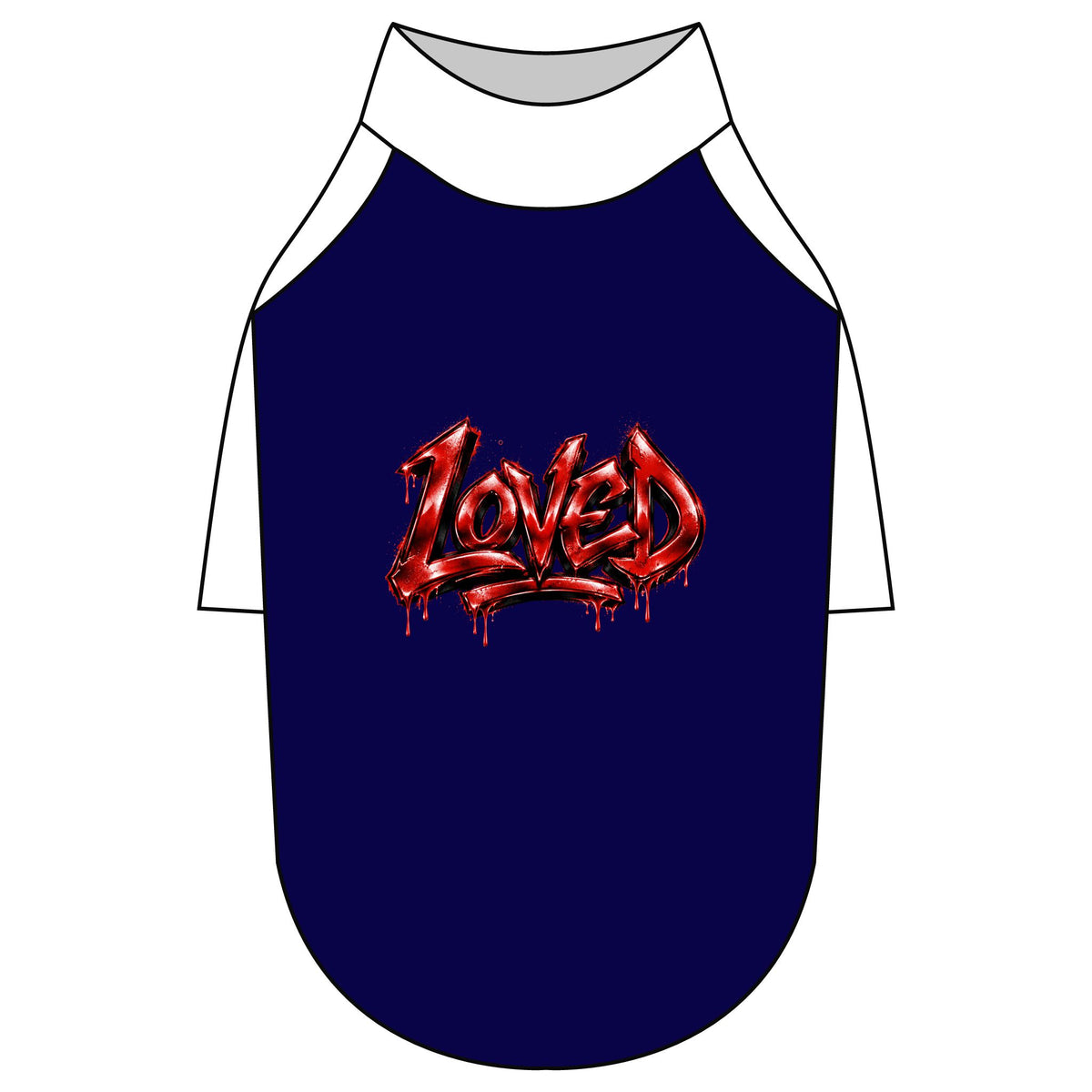 Loved Gothic Red Graphic Pet Raglan T-Shirt