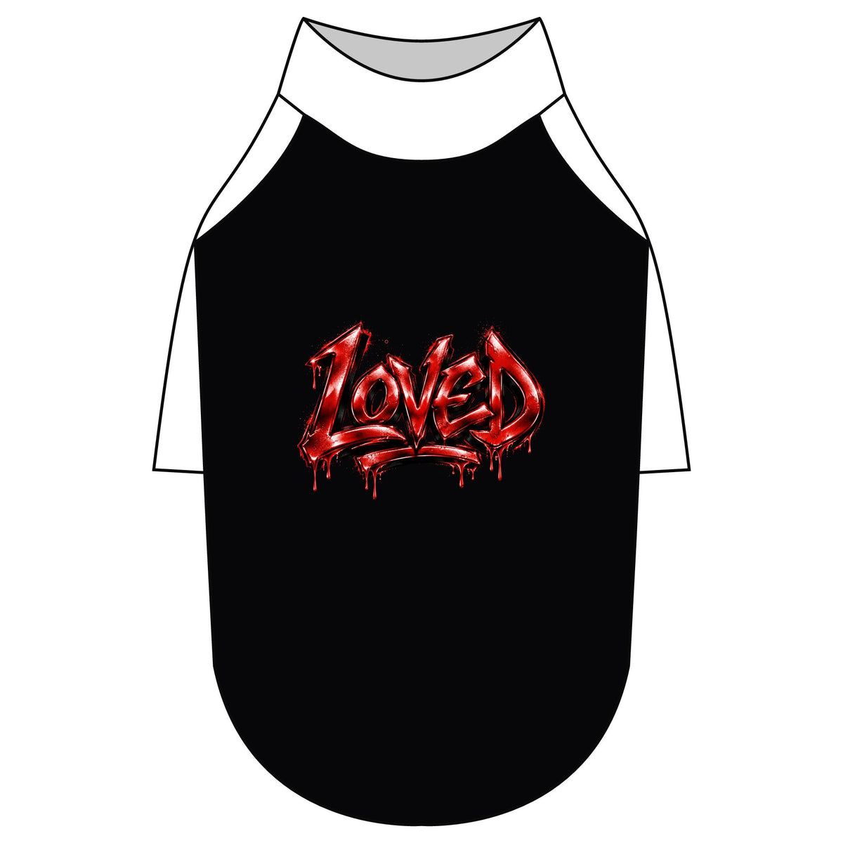 Loved Gothic Red Graphic Pet Raglan T-Shirt