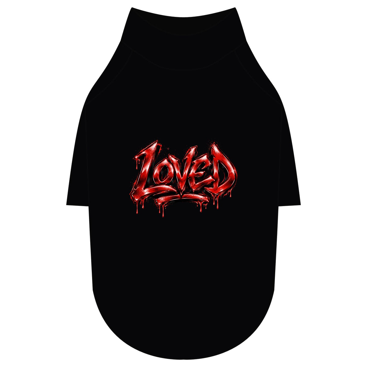 Loved Gothic Red Graphic Pet Raglan T-Shirt