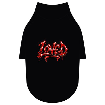Loved Gothic Red Graphic Pet Raglan T-Shirt