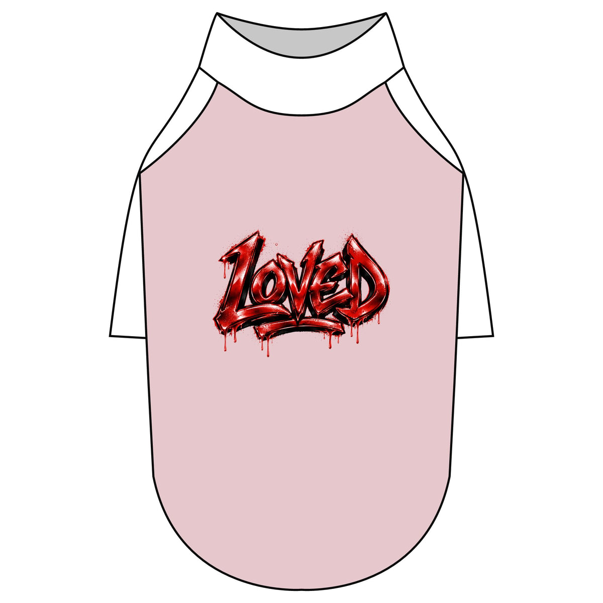 Loved Gothic Red Graphic Pet Raglan T-Shirt