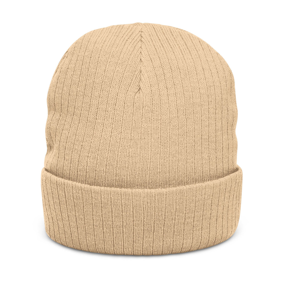 Black Ribbed Knit Beanie with Blue “Spoiled” Embroidery