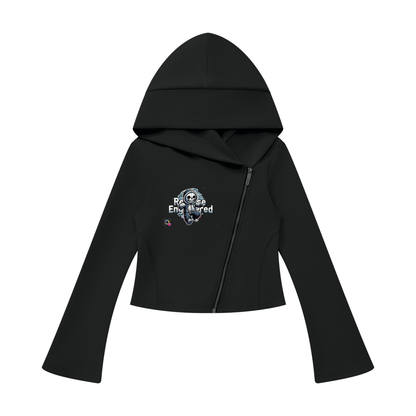 Skeleton Graphic Women's Bell-Sleeve Full-Zip Hoodie