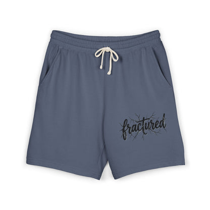 Fractured Logo Sweat Shorts — Lightweight Garment-Dyed Fleece