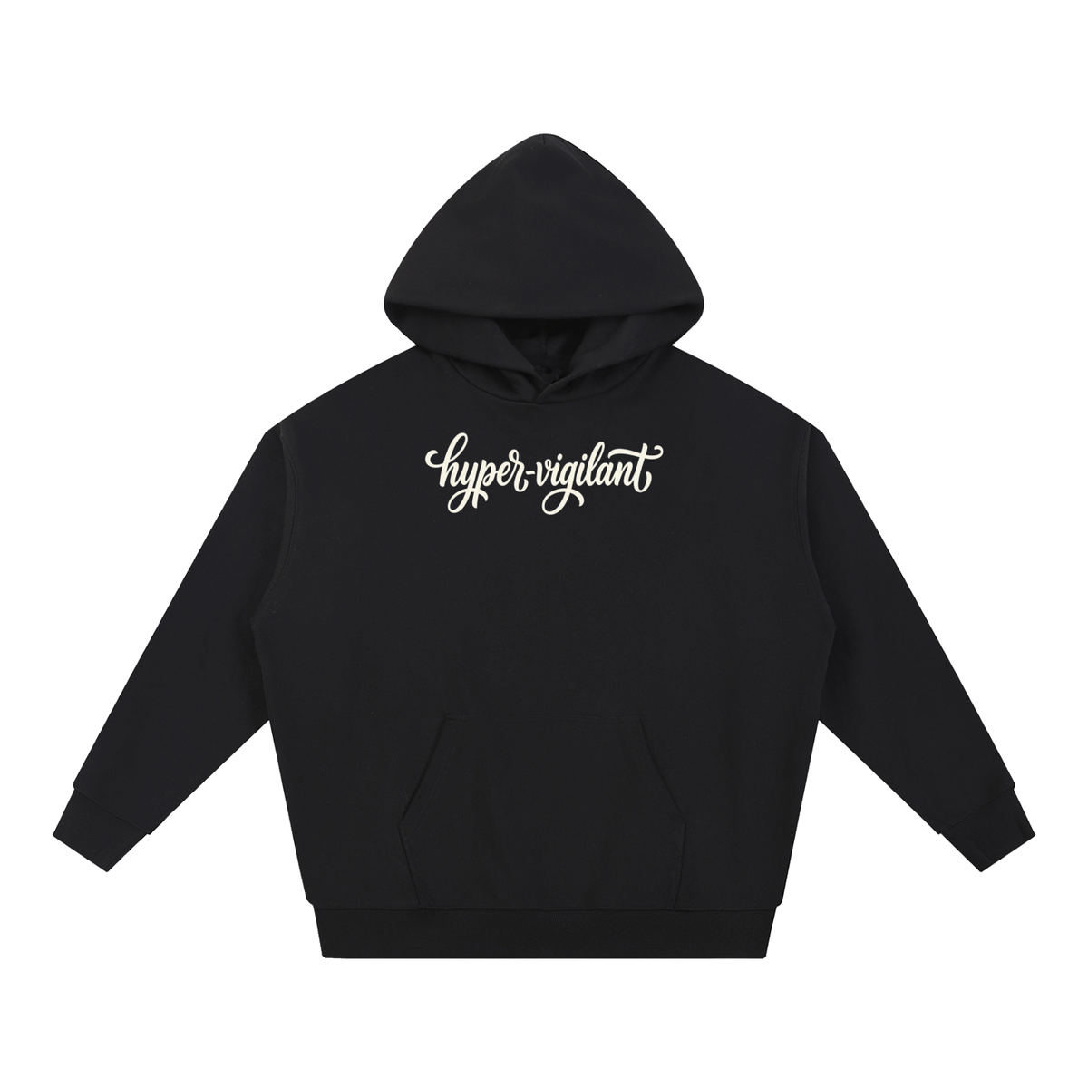 Hyper-Vigilant Script Oversized Heavyweight Hoodie