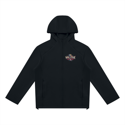 VOLATILE Bear Graphic Paneled Full Zip Hoodie