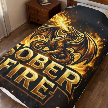 Velveteen Plush Blanket — Sober Fire Dragon Throw
