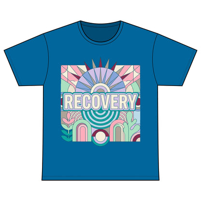 Recovery T-Shirt — Retro Sunburst “Recovery Warriors” Tee