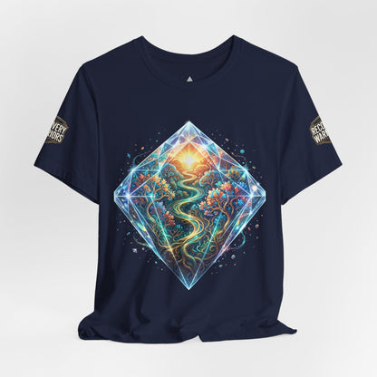Mystic Path Diamond T-Shirt – Psychedelic Sunrise Recovery Graphic Tee
