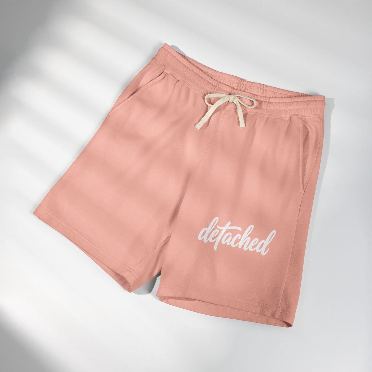 Detached Script Sweat Shorts — Garment-Dyed Lightweight Fleece