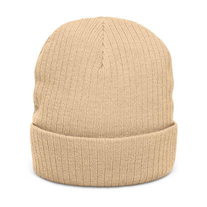 Ribbed Knit Beanie with “Awfully Pretty” Embroidery