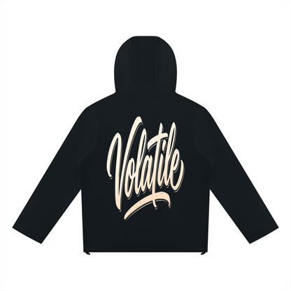 VOLATILE Bear Graphic Paneled Full Zip Hoodie
