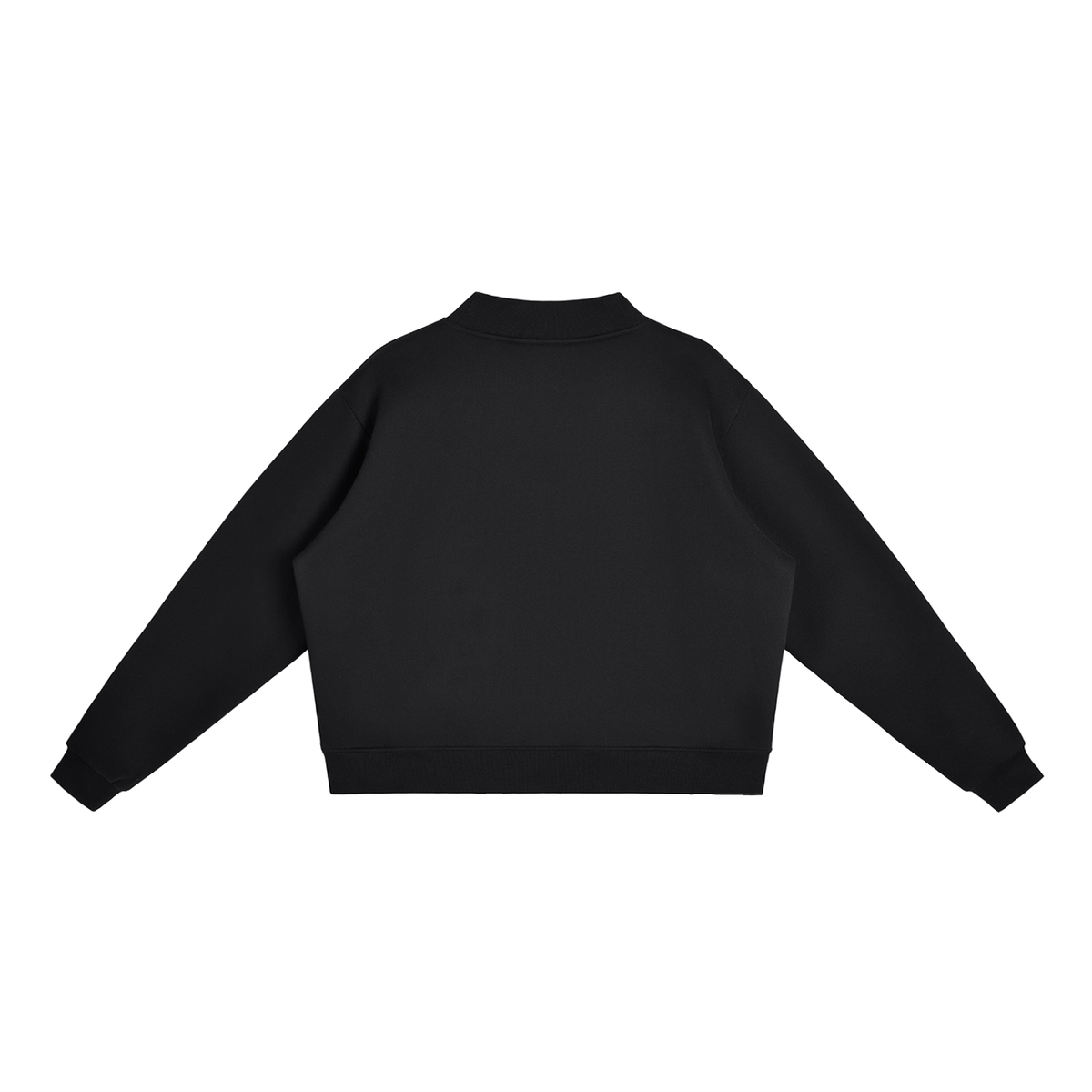 Tired Script Oversized Fleece Mock-Neck Sweatshirt