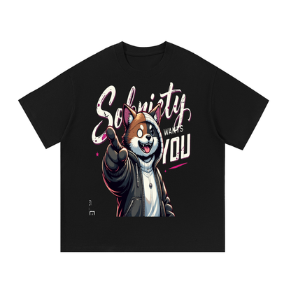 Sobriety Wants You Dog Oversized Tee – Recovery & Sober Shirt