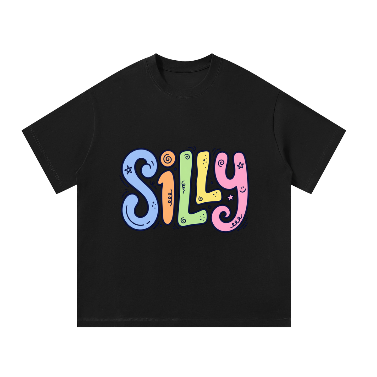 Silly Colorful Lettering Unisex Oversized T-Shirt