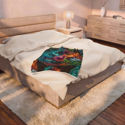 Mystic Elements Velveteen Plush Blanket — Zodiac Fire, Water, Air & Earth Design