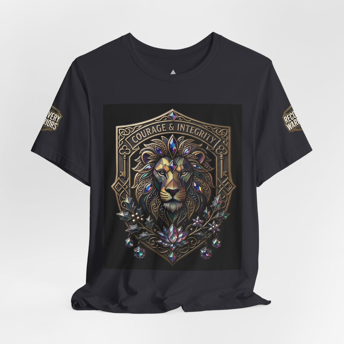 Courage & Integrity T-Shirt – Lion Crest Recovery Graphic Tee
