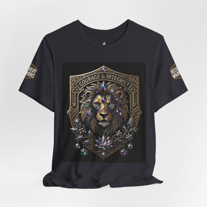 Courage & Integrity T-Shirt – Lion Crest Recovery Graphic Tee