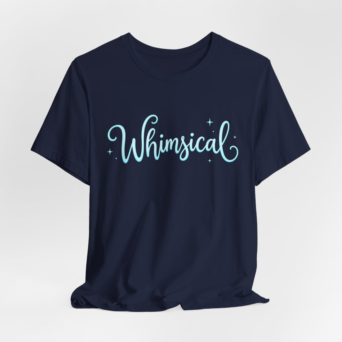 Whimsical Script Tee — Light Blue 'Whimsical' Graphic T-Shirt