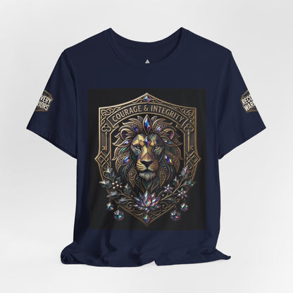 Courage & Integrity T-Shirt – Lion Crest Recovery Graphic Tee