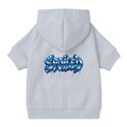 Spoiled Blue Graffiti Pet Hoodie