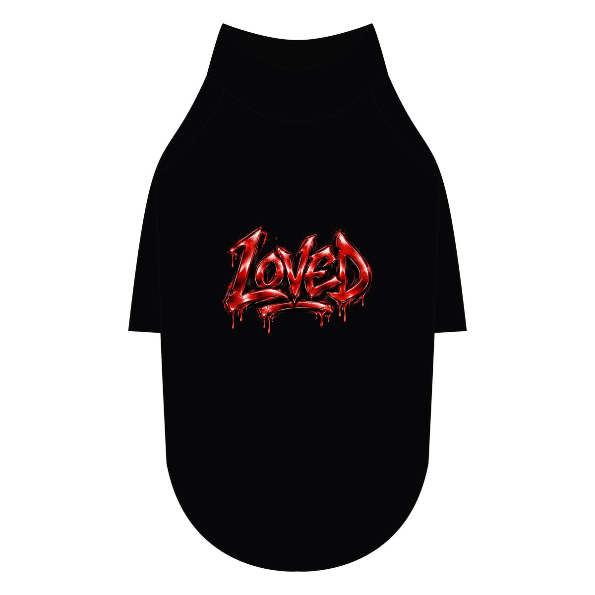 Loved Gothic Red Graphic Pet Raglan T-Shirt