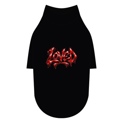 Loved Gothic Red Graphic Pet Raglan T-Shirt