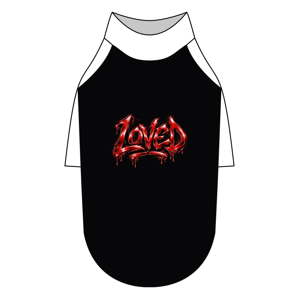 Loved Gothic Red Graphic Pet Raglan T-Shirt