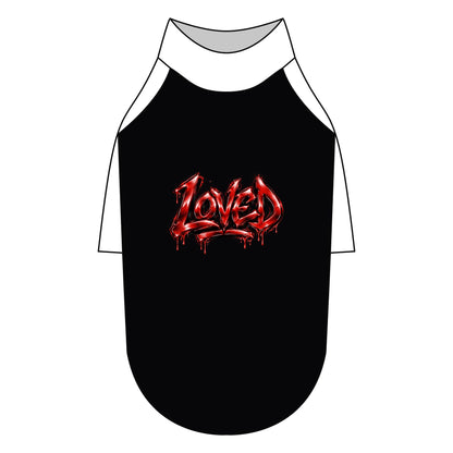 Loved Gothic Red Graphic Pet Raglan T-Shirt