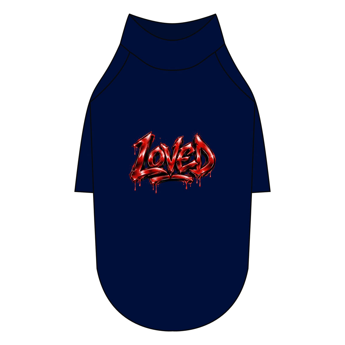 Loved Gothic Red Graphic Pet Raglan T-Shirt